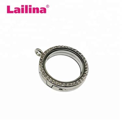 China Fahionable Glass Round Box Necklace Stainless Steel Pendant Floating Pendant for sale