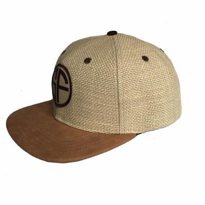 China COMMON fashionable design high quality custom burlap snapback hat for sale