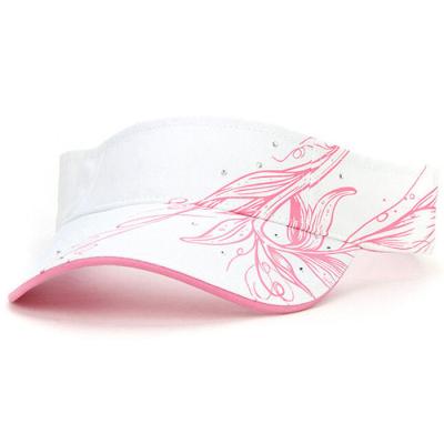 China Sun visor printed with cotton printing good quality custom crystal visor with crystal for sale