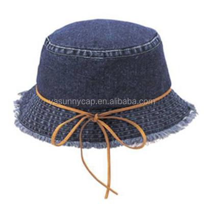 China Beautiful Breathable And Comfortable High Quality Custom Made Denim Kids Size Bucket Hats for sale