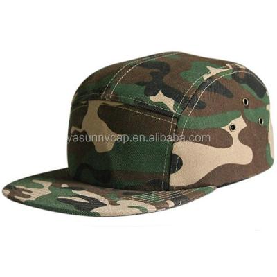 China Best Price Camouflage Fashionable JOINT Camp Hat/5 Panel Custom Flat Cap for sale