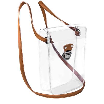 China RFID Clear PVC Small Cross - Body Bag For Stadium Approved Transparent Women's Purse Shoulder Bag Mobile Phone Pouch for sale