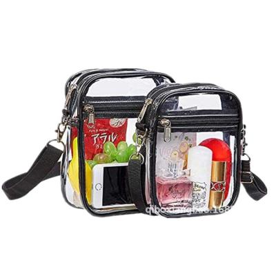 China Fashion Clear Purse For Stadium Approved , Clear Cross - Body Bag With Transparent Zipper Closure Purse For Concert Sports for sale