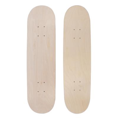 China New Product Professional Wholesale Empty Skateboard Decks Wooden Skateboard Rocker Skateboard Decks White Double for sale