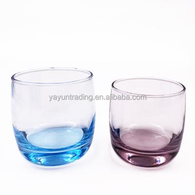 China Modern Personalized Oval Shape Whiskey Glass Mug With Thick Bottom Clear Glasses for sale