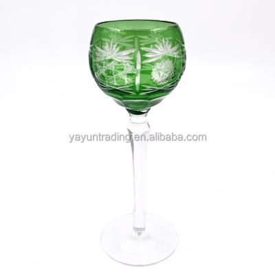 China Modern Custom Design Lead Free Hand-Cut Long Stem Wine Tumbler For Restaurant Wine Glasses for sale