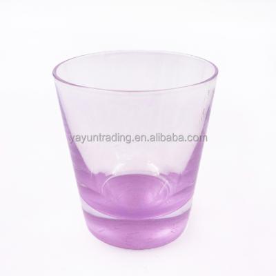 China Modern pink background colored whiskey glass rum cup glass drinking ware tumbler for sale