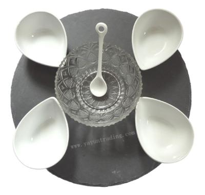 China Yayun Viable Best Selling European Natural Slate Appetizer Set for sale