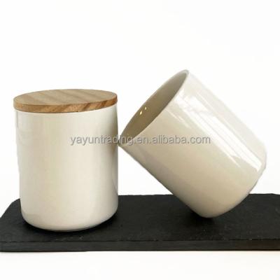 China Customized Reusable Heat Resistant Ceramic Empty Candle Holders Eco - Friendly for sale