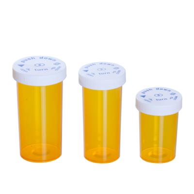 China Custom medcine 50ml orange biodegradable medicine child resistant plastic pill bottle for sale