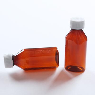 China Recyclable Material China 2 Oz Medical Plastic Oval Cough Medicine Liquid Bottle for sale