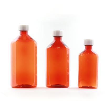 China 180ML Material Recyclable 6 Ounce PET Plastic Oval Liquid Medicine Bottles With Customized Logo for sale