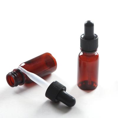 China Empty Yellow Round Oil Liquid Dropper Bottle Material Customized PET 15ML Recyclable for sale