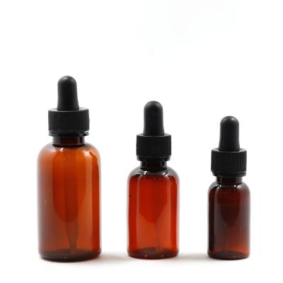 China Single Shoulder Oblique Black Material Recyclable 2oz Amber Dropper Bottle Mini for sale