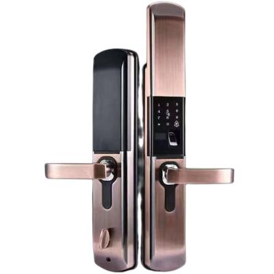 China Automatic sliding cover zinc alloy fingerprint smart locks for household security door 811 for sale