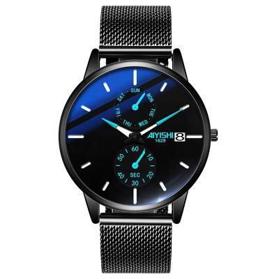 China Wholesale Luxury New Design Men's Classic Black Luminous OEM Strap Gift Business Men Quartz Watches AIYISHI 1629 for sale