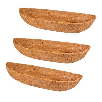 China Amazon Hot Selling Eco-friendly Jiangsu Supplier 10 Inch Cocos Fiber Decorative Stone Triangle Coconut Fiber Pot Liner Plant Garden Flower Hanging Basket for sale