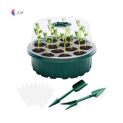 China Wholesale 13 Hole Round Plastic Plant JYJH Seed Initiator Tray For Seeds Growing Starting 2021 With Dome And Low Greenhouse for sale