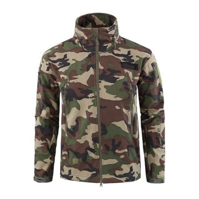 China OEM Fashion Camouflage Custom Wholesale Mens QUICK DRY Softshell Jacket Outdoor Casual Coats With Invisible Hood for sale