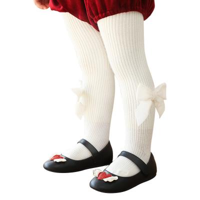 China Other SpaininsChildren Christmas New Year Velvet Padded Leggings Red Fiber Bowknot Tights Thickened Pants for sale