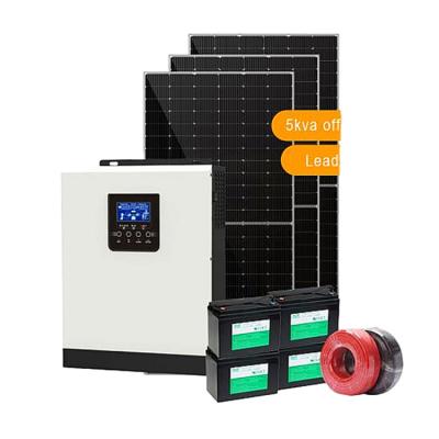 China Home All In One Solar Power System 5kva Off Grid 48v Solar Power System With Battery Storage for sale