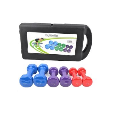 China High Quality Anti-Slip Bodybuilding Exercise Color 10 Kg Neoprene Dumbbell Set For Women Bodybuilding for sale