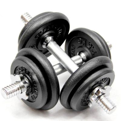 China Sleek and shiny not loose varnish black painted baked solid cast iron dumbbell set adjustable. for sale