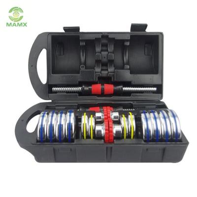 China Hot Selling Convenient Adjustable Bodybuilding Fitness Chrome Steel Dumbbell Set for sale