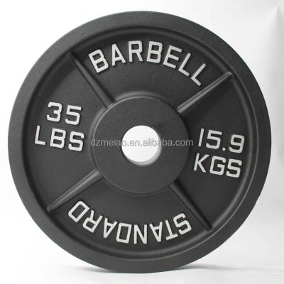 China Eco-Friendly AND Durable Black Painting Gray Hammer Tone Barbell Bumper Plates Cast Iron Weight Plate for sale