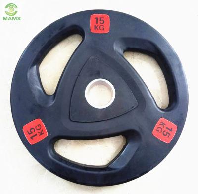 China Wholesale Bodybuilding Fitness Soild Black Cast Iron Rubber Coated Dumbbell Plates Weight Plates for sale