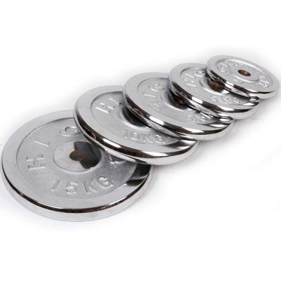 China Wholesale Custom Cast Chrome Bodybuilding 20KG Chrome Plated Barbell Plates Weight Bumper Plates for sale