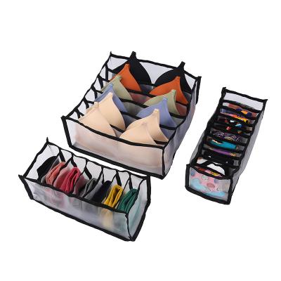 China Modern Foldable 3PCS Underwear Storage Boxes Sets For Socks Underwear Baby Clothes Organizer for sale