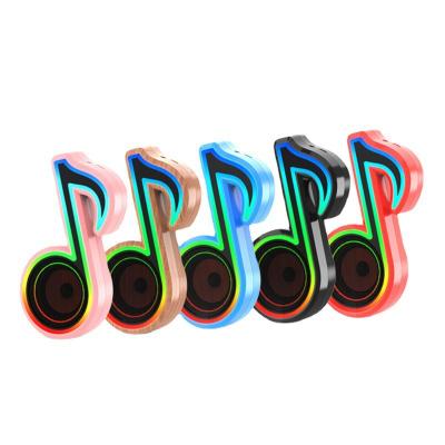 China LED Colorful Light Mini Note Shape Portable Rechargeable Wireless Speaker for sale