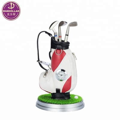 China For mini pen aluminum alloy golf bag pen desktop stand with golf pens synchronize for sale