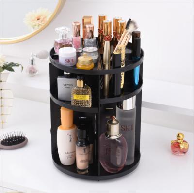 China Sustainable Hot Plastic Makeup Organizer 360 Degree Rotating Cosmetic Case Storage for sale