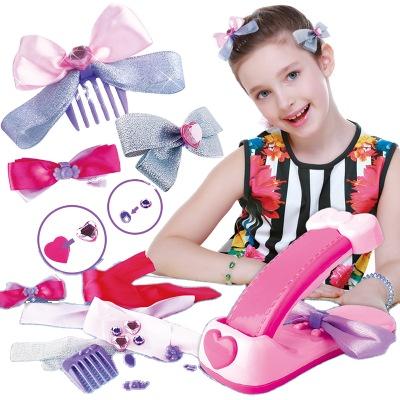 China Improve Child's DIY Ability Manual Girls Make Up Toys Creativity Headdress Maker For Kids Designed Hair Bow Maker for sale