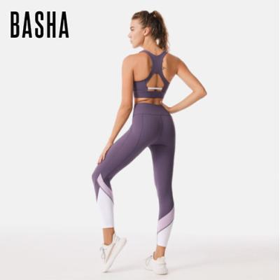 China BASHAsports Breathable Women Work Out Gym Bra And Breathable Yoga Leggings Set Workout High Butt Sports Bra Waist Lifting Yogapants for sale