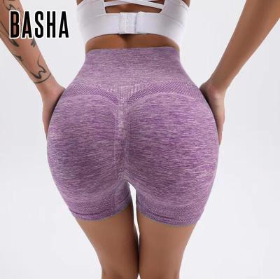 China BASHAsports Women Breathable Smart Recyclable Seamless Fitness Fabric Wholesale High Quality Breathable Style Yoga Shorts Gaiters for sale