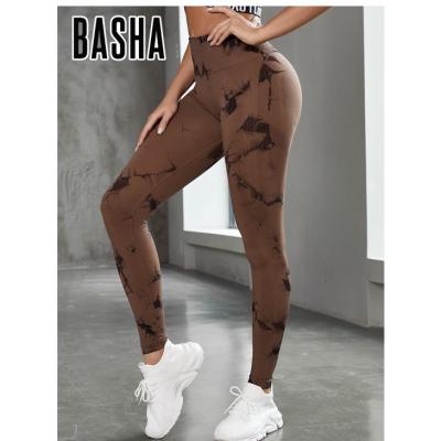 China BASHAsports Gym Wear Seamless Tummy Control Gaiters Breathable High Waist Sports Yoga Leggings For Women Fitness for sale