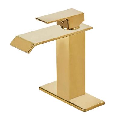 China BWE Modern Brass Faucet Bathroom Cupc Basin Faucet Torneira Sink Faucet Brushed Gold for sale