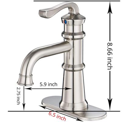 China Modern BWE Cupc Certified Brass One Hole Low Handle Brushed Nickel Arc Waterfall Bathroom Sink Faucet for sale