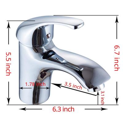 China Mix Hot And Cold Chrome Faucet BWE Single Handle Modern Commercial Vanity Sink Faucet With Two 3/8