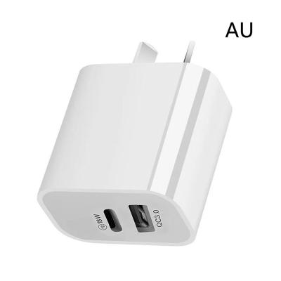 China Mobile Phone PD Charger 18W Dual USB Quick Charge 3.0 Charger For iPhone Samsung Portable Travel Wall QC 3.0 Mobile Phone Charger Adapter HUB for sale