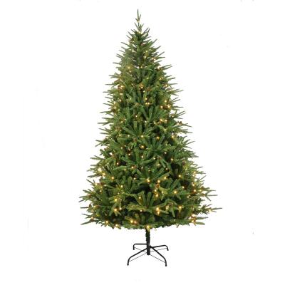 China Christmas& Halloween& home & Wedding& Holiday 7Ft Electronic Pre-Lit Pe PVC Christmas Tree With Ce Certified Warm White Led Lights Artificial Christmas Tree for sale