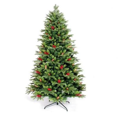 China Indoor and outdoor decorations 180cm PE PVC artificial pine cone decorate Christmas tree with for wholesale for sale