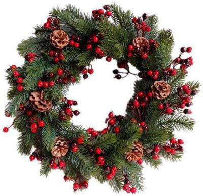 China Make Beautiful Christmas Home Decoration, Natural Pine Cone Ring Christmas Simulation Pine Branch Garland for sale