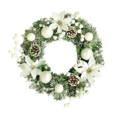 China 2020 New Wreath Wedding Holiday Decoration 2020 New Home Garland Decoration 40CM Christmas Wedding Garland Decorative PVC Wreath for sale