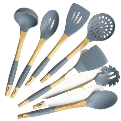 China Sustainable Kitchen 7 Sets Silicone Baking Tools Nonstick Shovel Household Silicone Shovel High Temperature Resistant Non-Stick Shovel for sale