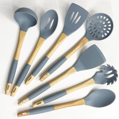 China Sustainable Kitchen 7 Sets Silicone Baking Tools Nonstick Shovel Household Silicone Shovel High Temperature Resistant Non-Stick Shovel for sale