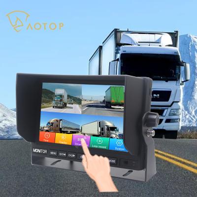 China 7Inch RGB Touch Screen View Monitor AI Rear Pedestrian Detection System Left/Right/Rear Blind Spot Detection Reversing Truck Monitor for sale